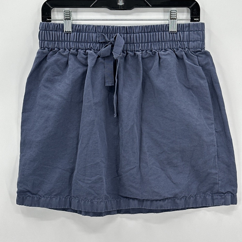 J. Crew City Skirt Size 2 XS Blue Elastic Waist Nautical Adjustable Front Pocket
